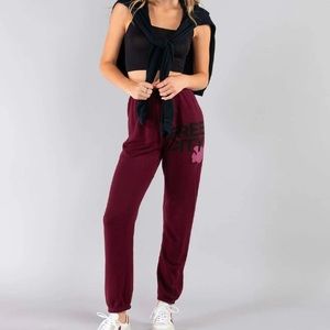 Maroon freecity superfluff sweatpants